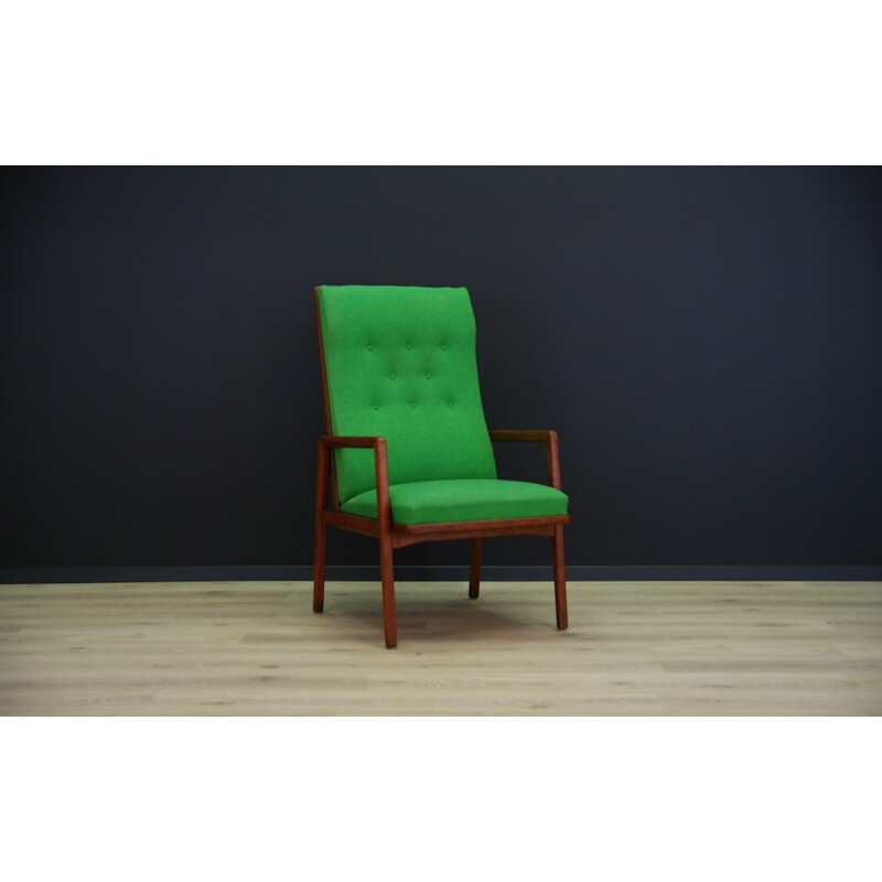 Fauteuil vintage scandinave vert - 1970