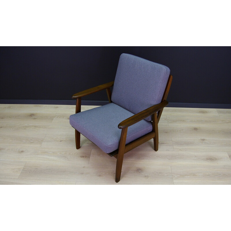 Vintage Danish armchair in beechwood and fabric - 1970s