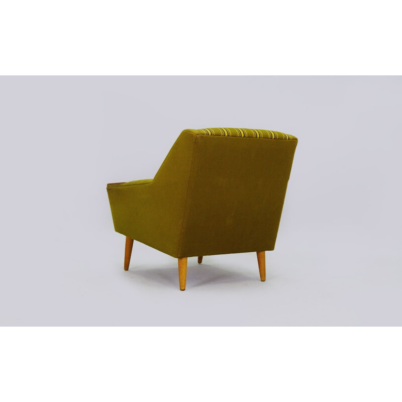 Vintage Scandinavian armchair in green fabric - 1970s