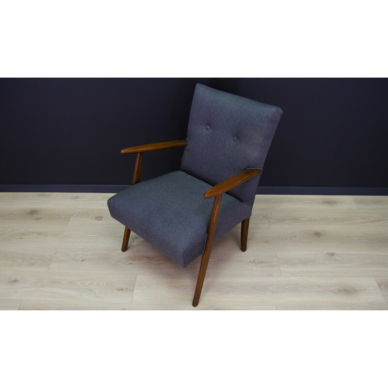 Vintage armchair in teak and in fabric - 1960s