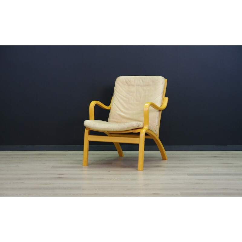 Vintage armchair in leather produced by Stouby - 1960s