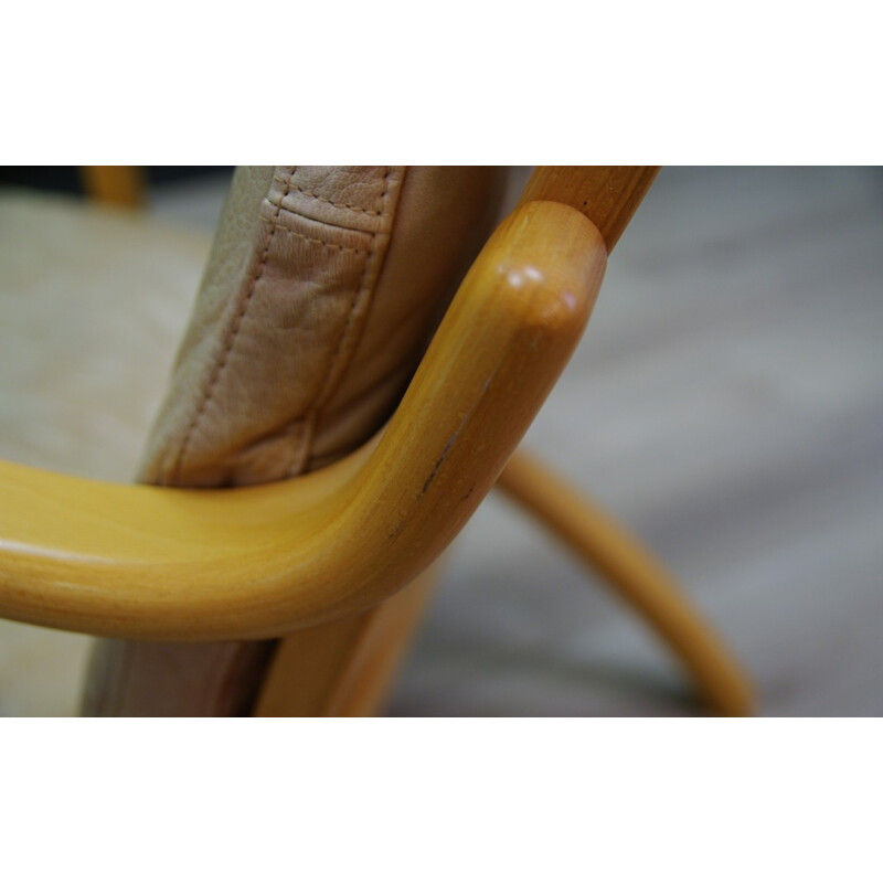 Vintage armchair in leather produced by Stouby - 1960s