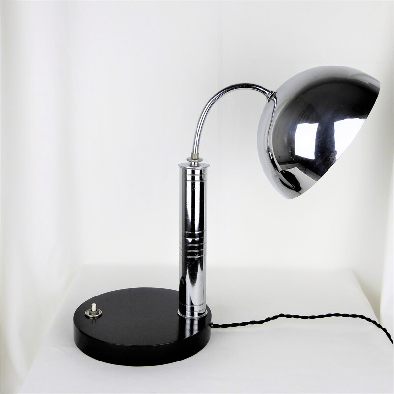 Vintage chrome desk lamp, 1930