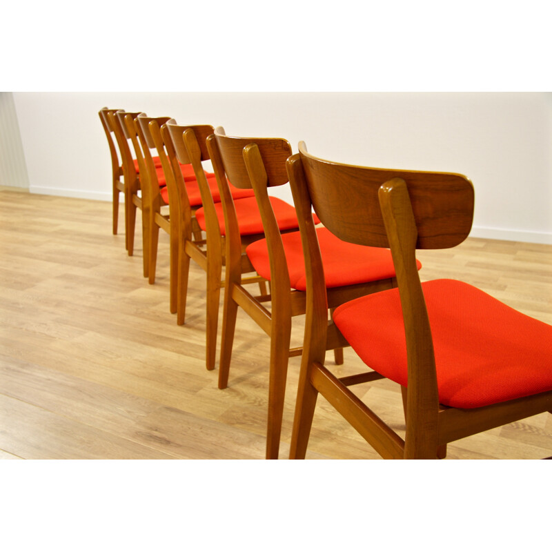 Set of 6 Danish dining chairs in teak, Farstrup - 1960s