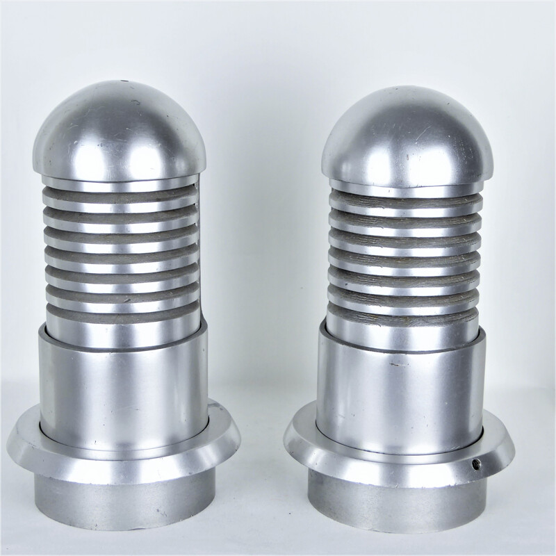 Set of 2 Vintage "Column" lamps made of cast aluminum - 1960s