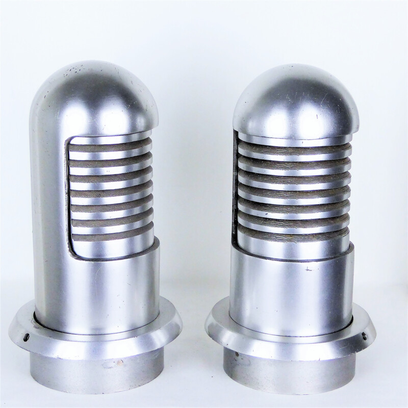 Set of 2 Vintage "Column" lamps made of cast aluminum - 1960s