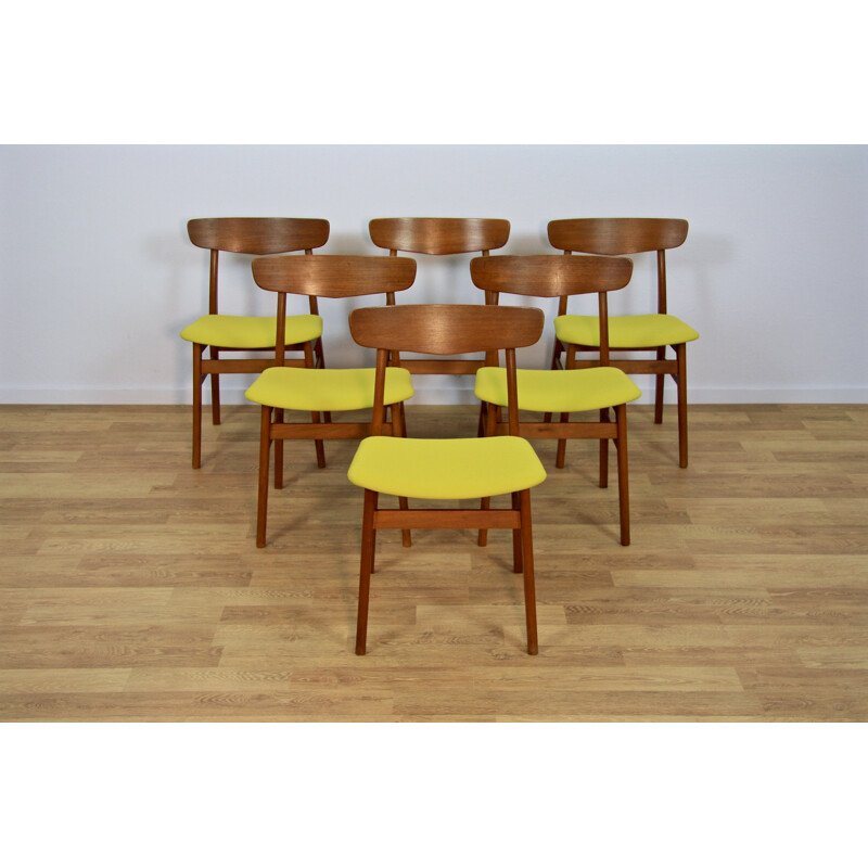 Set of 6 danish dining chairs in teak, Farstrup - 1960s