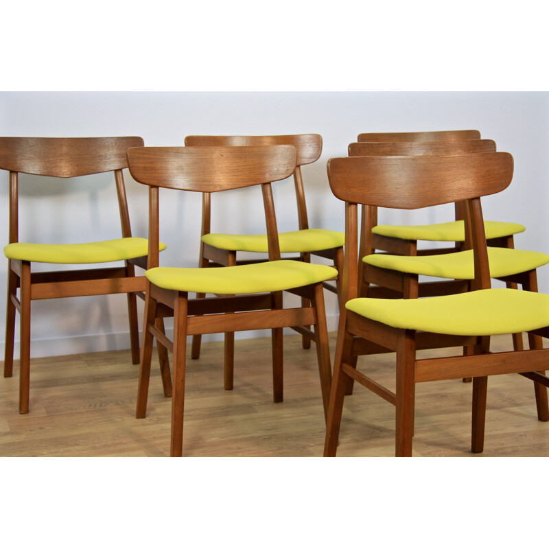 Set of 6 danish dining chairs in teak, Farstrup - 1960s