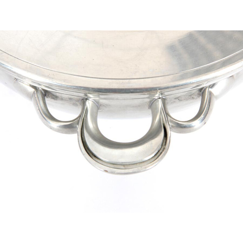 Pot with lid in silver Disco metal by Just Andersen - 1930s