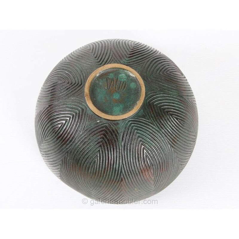 Bronze bowl wuth fluted patterns by Alex Salto - 1940s