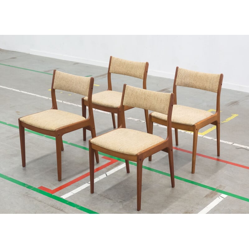 Set of 4 vintage teak dining chairs by Uldum Møbelfabrik - 1950s