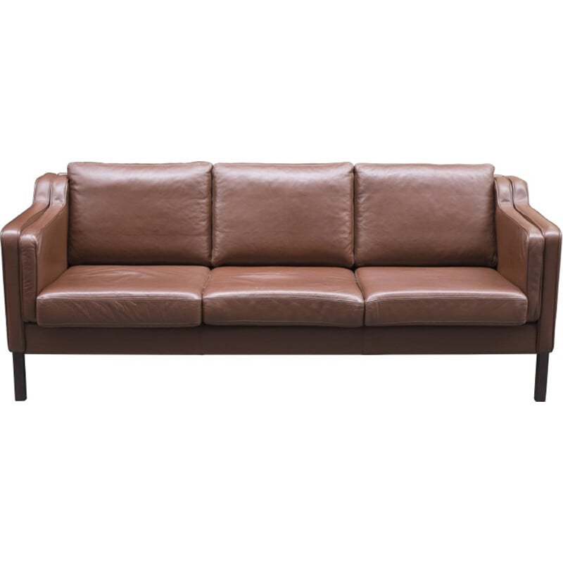 Vintage scandinave leather sofa - 1970s