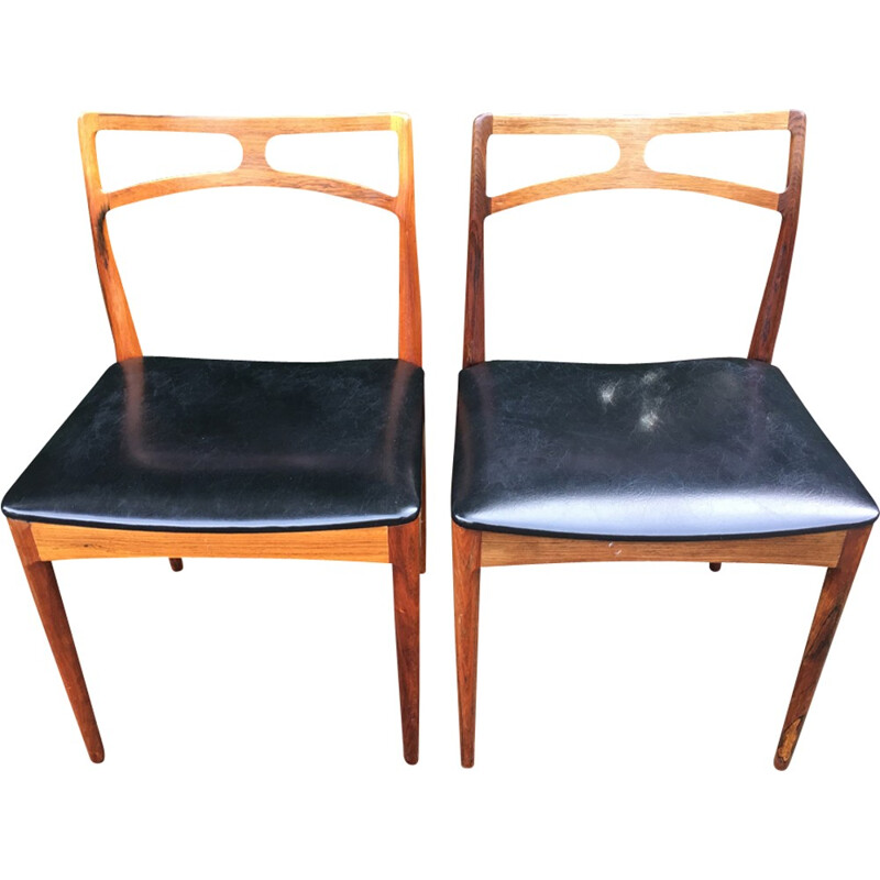 Set of 6 Solid Rosewood Chairs by Johannes Andersen for Christian Linneberg - 1960s