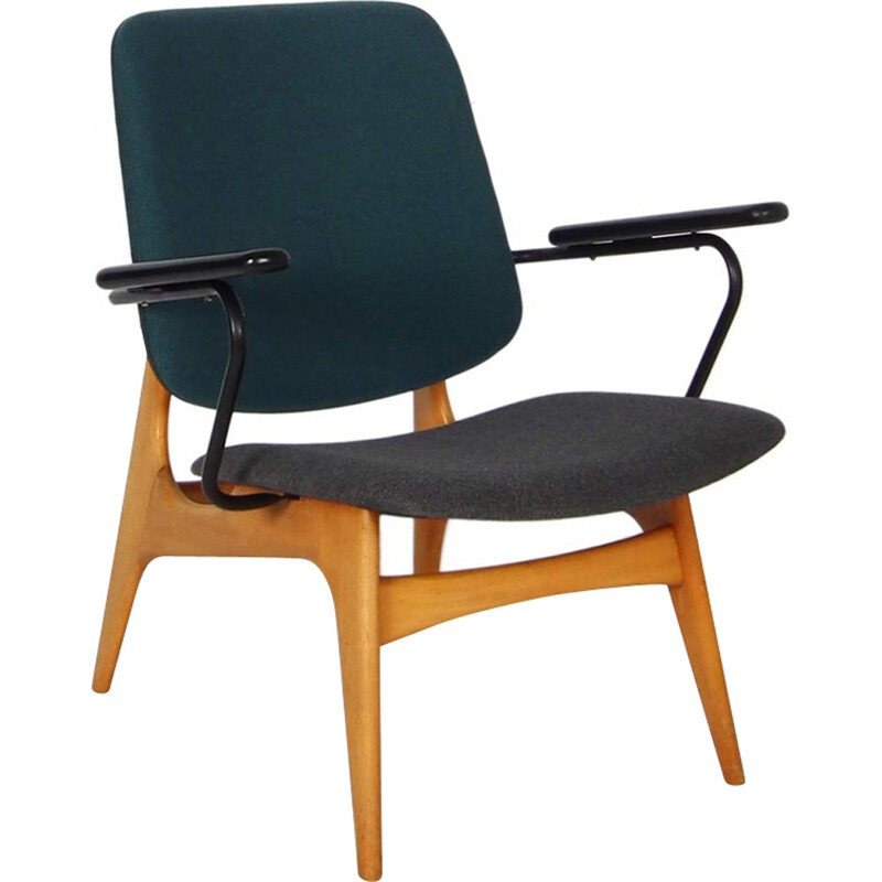 Blue dutch armchair by Wébé - 1950s