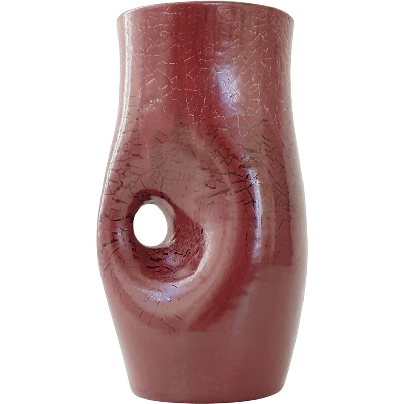 Accolay ceramic vase signed AT - 1960s