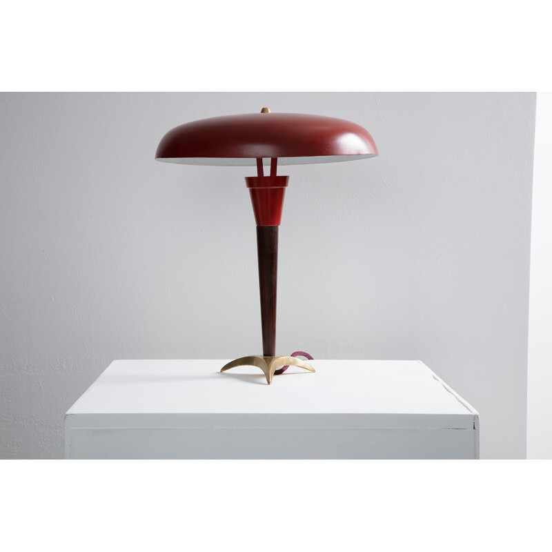 Red Vintage Swedish Table Lamp - 1960s