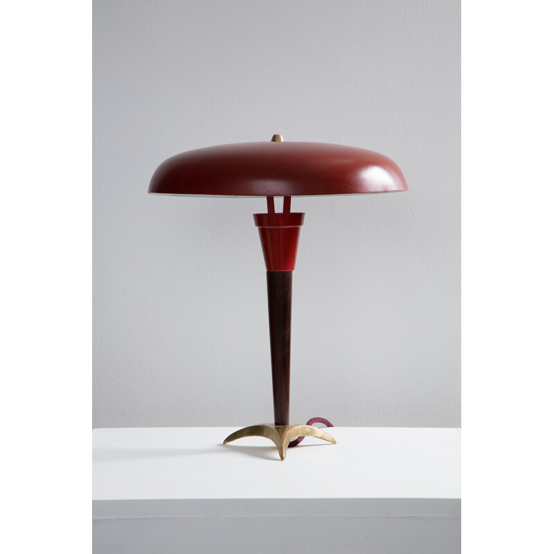 Red Vintage Swedish Table Lamp - 1960s