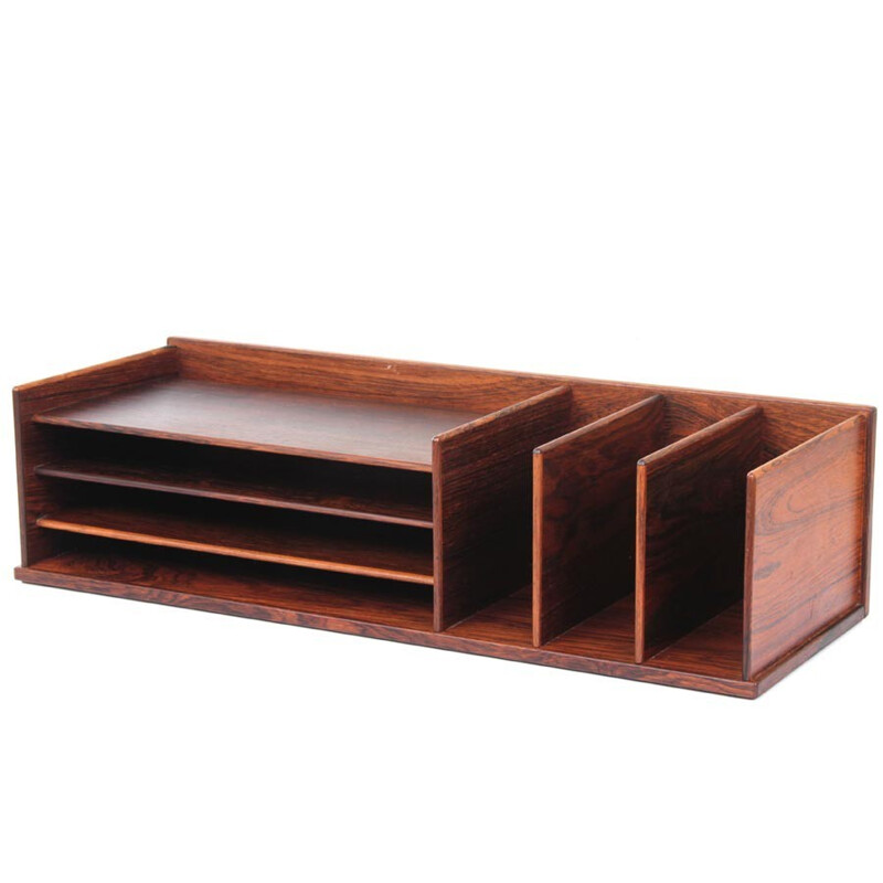 Storage box or desk organizer made of Rio rosewood for Georg Petersens - 1960s