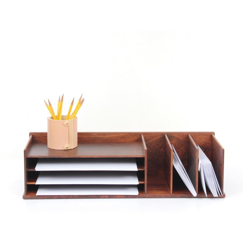Storage box or desk organizer made of Rio rosewood for Georg Petersens - 1960s