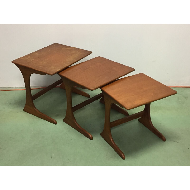 Set of 3 Vintage teak nesting table - 1970s