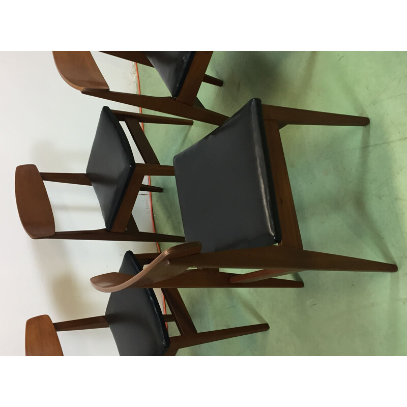 Set of 4 vintage Scandinavian chairs - 1970s