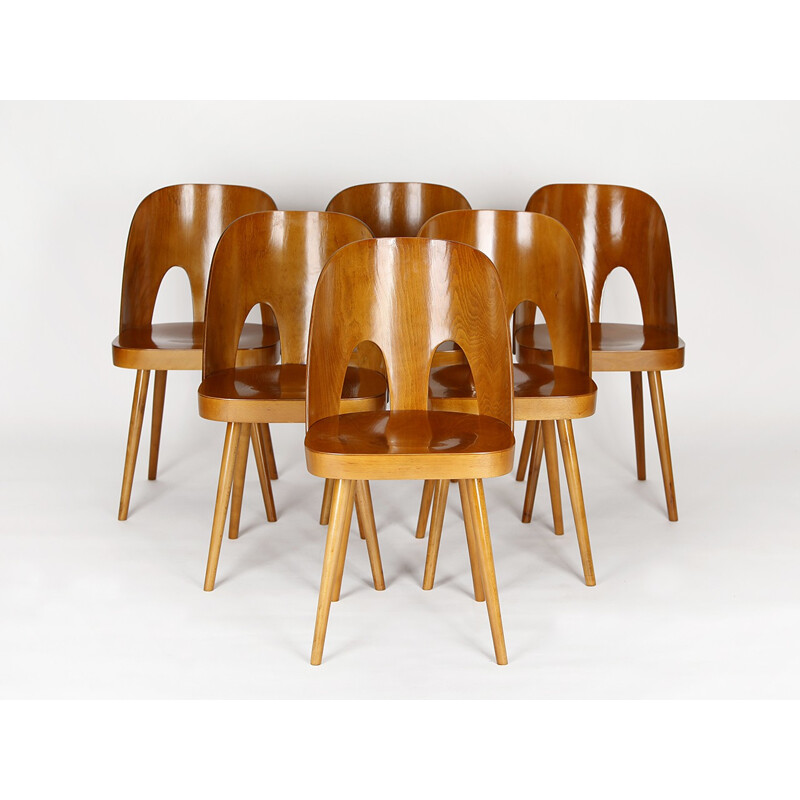 Set of 6 dining chairs by Oswald Haerdtl for TON - 1950s