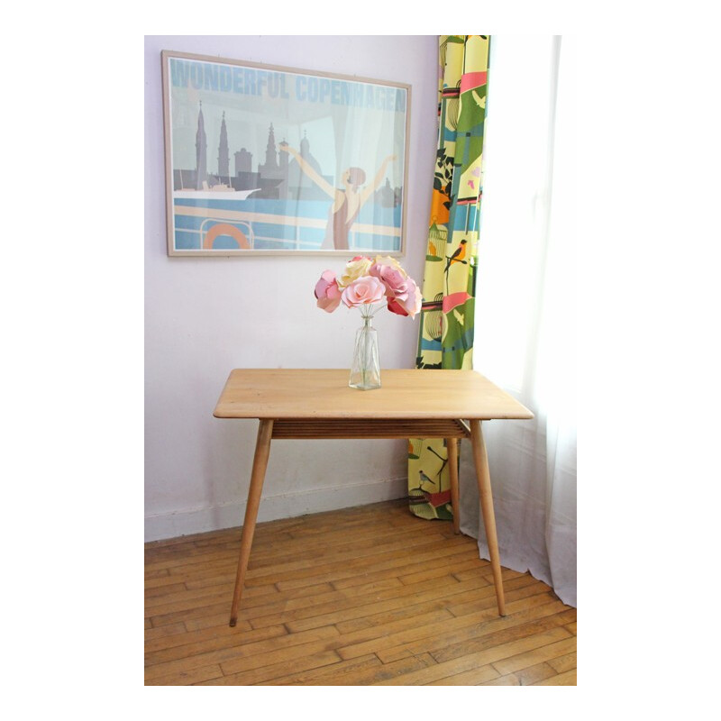 Vintage side table in elmwood - 1960s