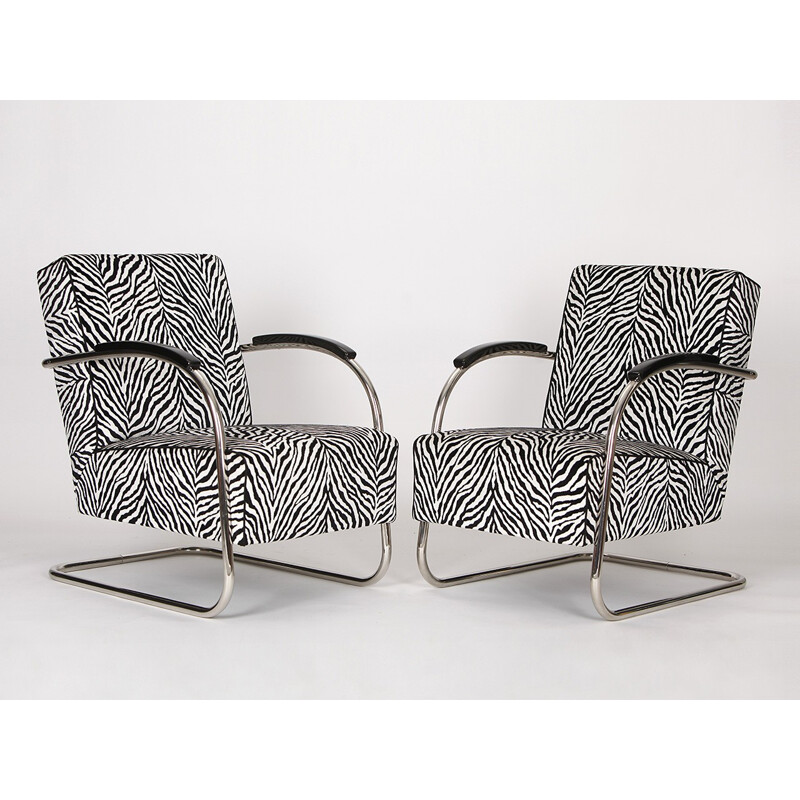 Pair of vintage steel armchairs by Mücke-Melder - 1930s