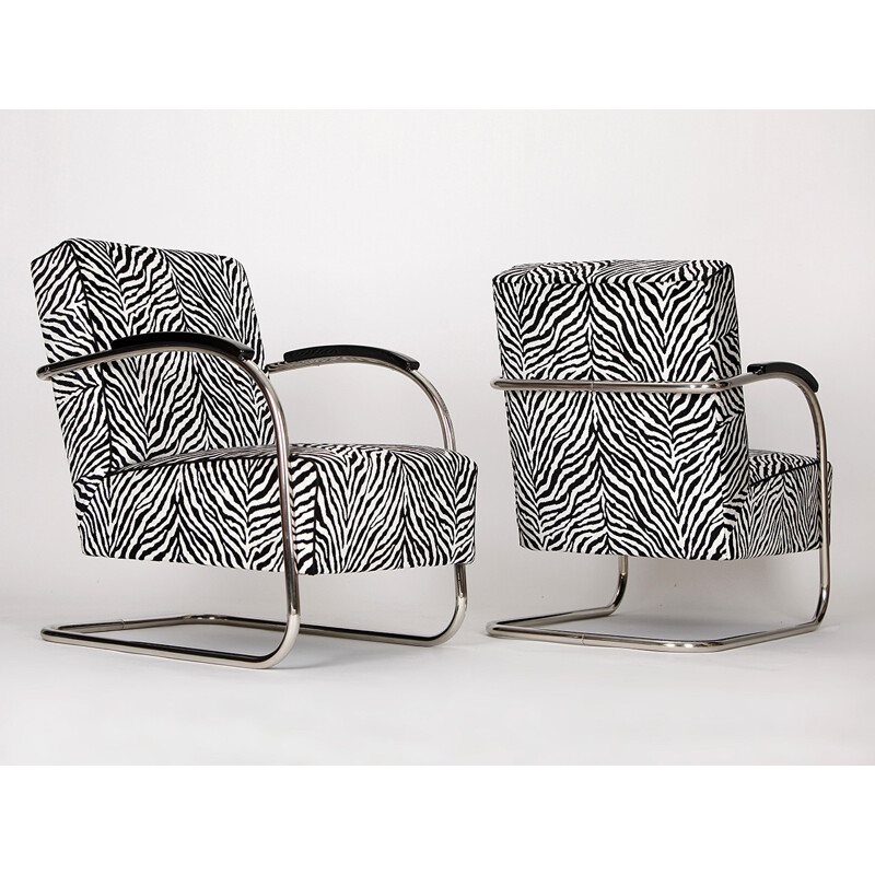 Pair of vintage steel armchairs by Mücke-Melder - 1930s