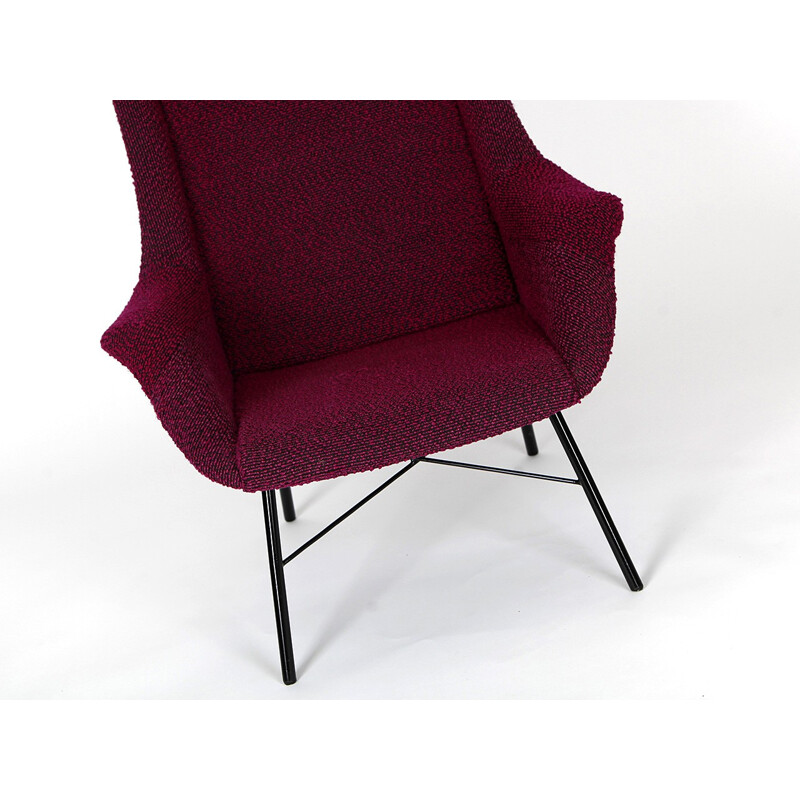 Vintage purple armchair by Miroslav Navratil for Ton - 1960s