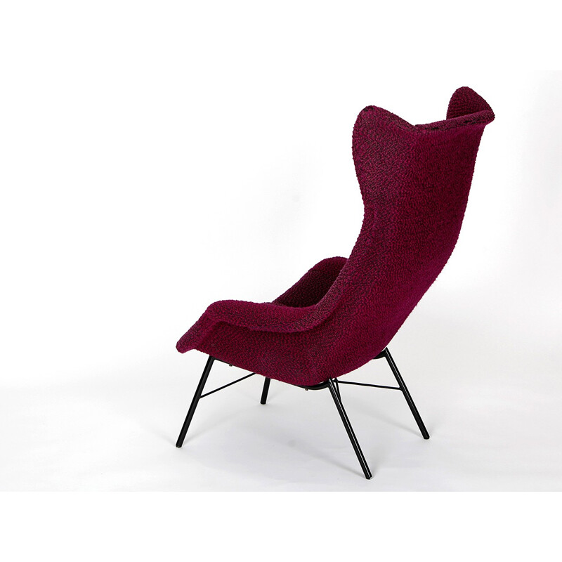 Vintage purple armchair by Miroslav Navratil for Ton - 1960s