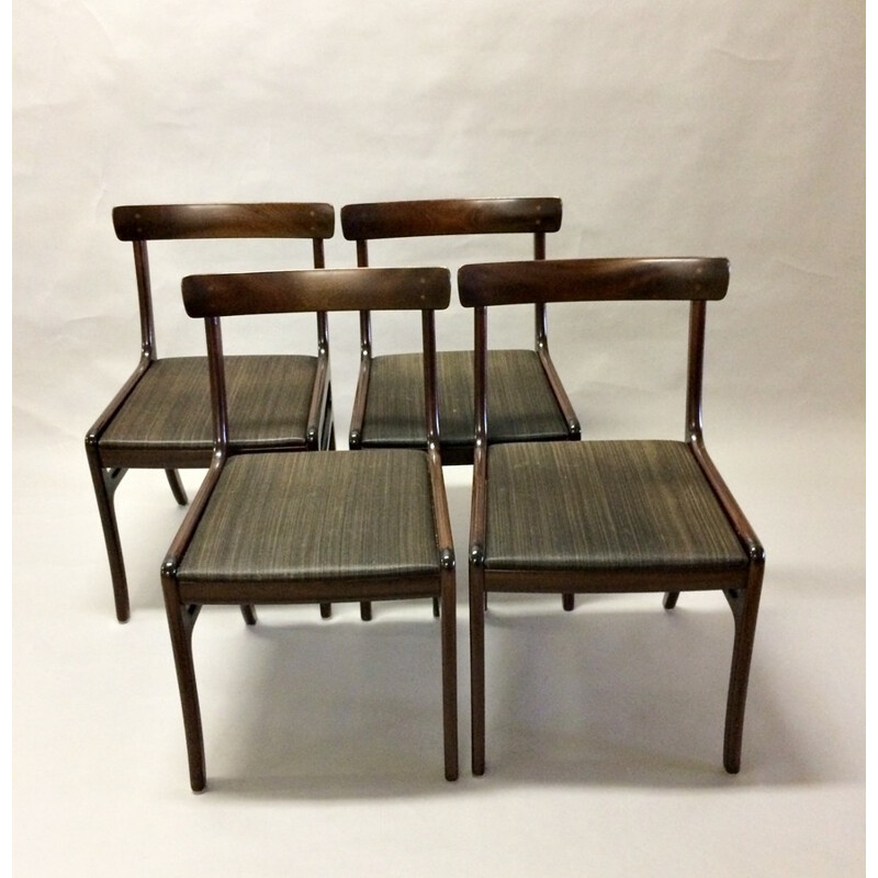 Set van 4 vintage mahoniehouten stoelen door Ole Wanscher voor Poul Jeppesen, 1960