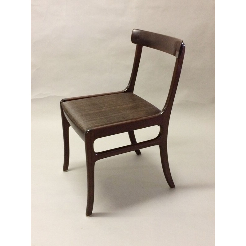 Set of 4 vintage mahogany chairs by Ole Wanscher for Poul Jeppesen, 1960