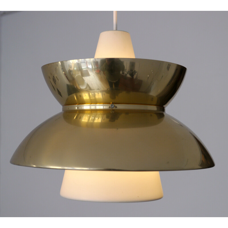 "Doo-Wop" golden hanging lamp by Louis Poulsen - 1950s