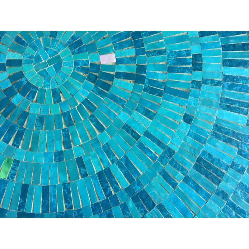 Blue German Mosaic Coffee Table by Berthold Müller-Oerlinghausen - 1950s