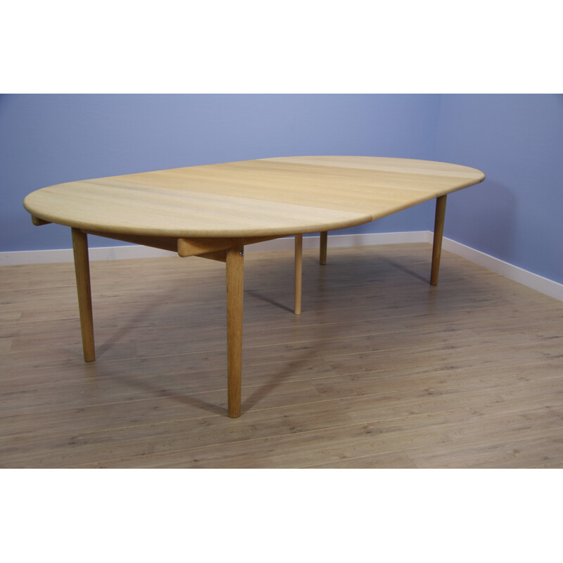 Danish mid-century dining set in soaped oak by Hans Wegner for Carl Hansen - 1960s