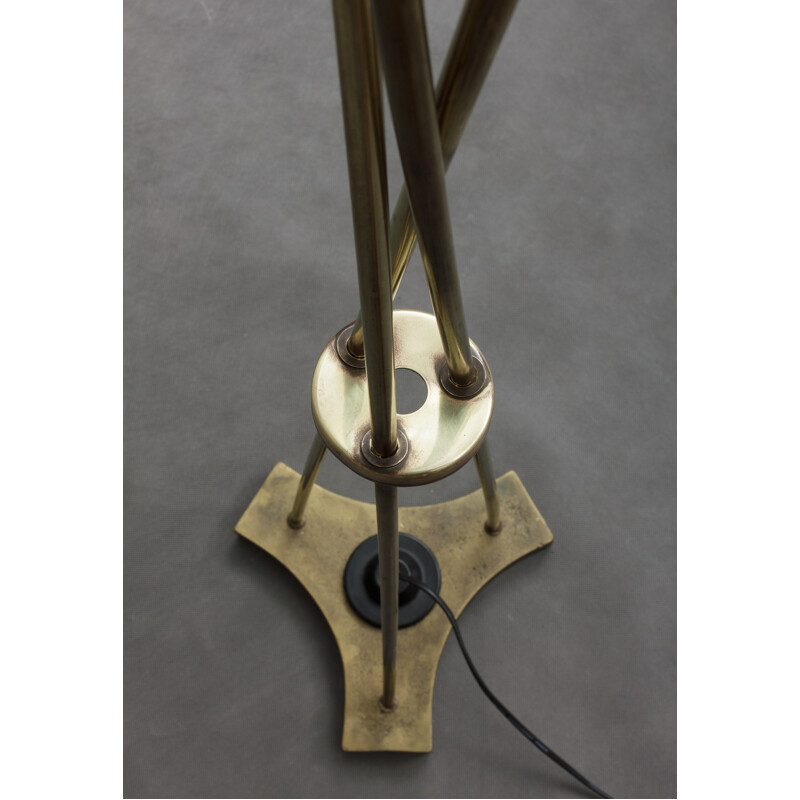 Solid brass floor lamp - 1970s