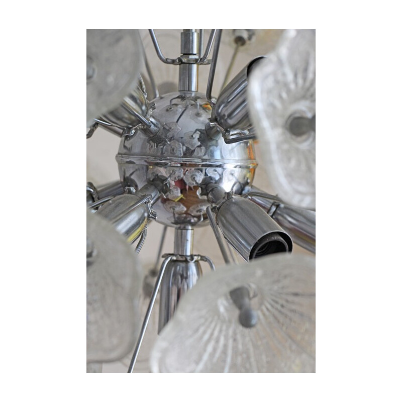 Suspensión vintage sputnik en cristal de murano, 1960