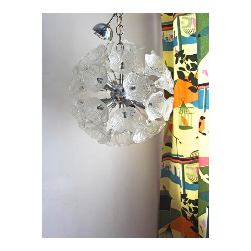 Vintage sputnik pendant lamp in murano glass, 1960