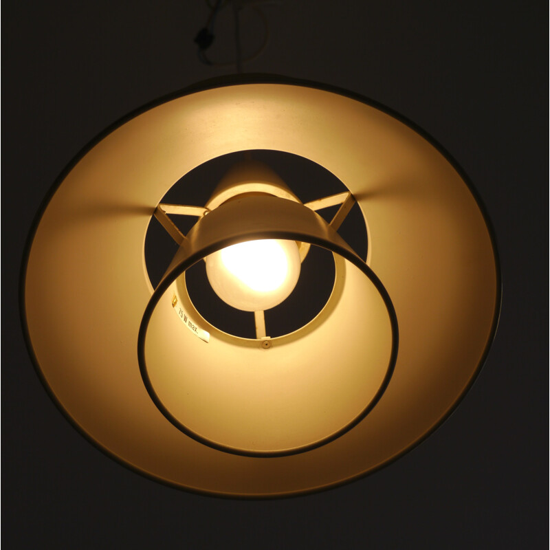 "Doo-Wop" golden hanging lamp by Louis Poulsen - 1950s