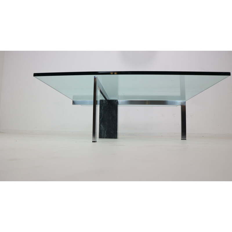 Modernist Italian Marble and Glass Coffee Table - 1970s