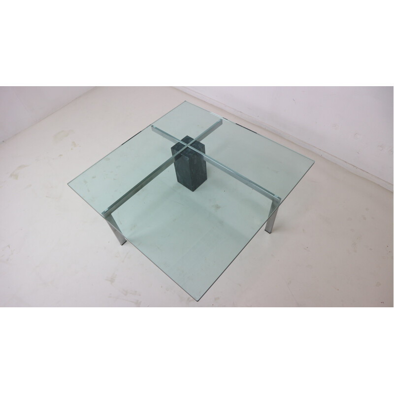 Modernist Italian Marble and Glass Coffee Table - 1970s