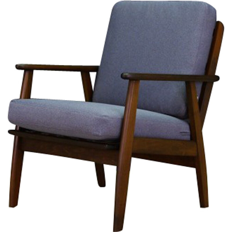 Vintage Danish armchair in beechwood and fabric - 1970s