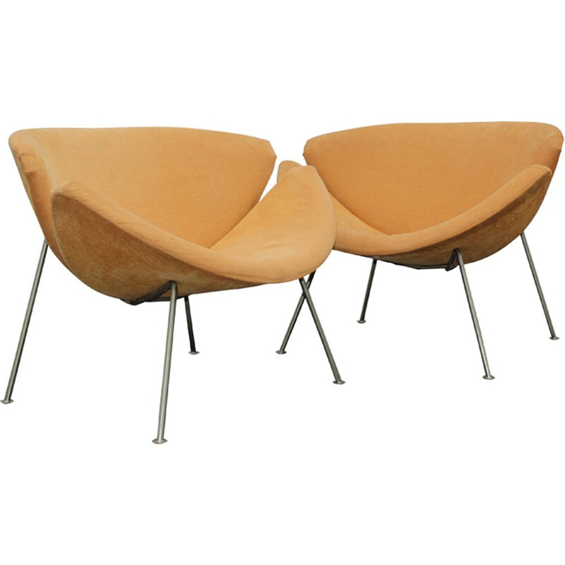 Pair of armchairs and an ottoman by Pierre Paulin for Artifort - 1960s