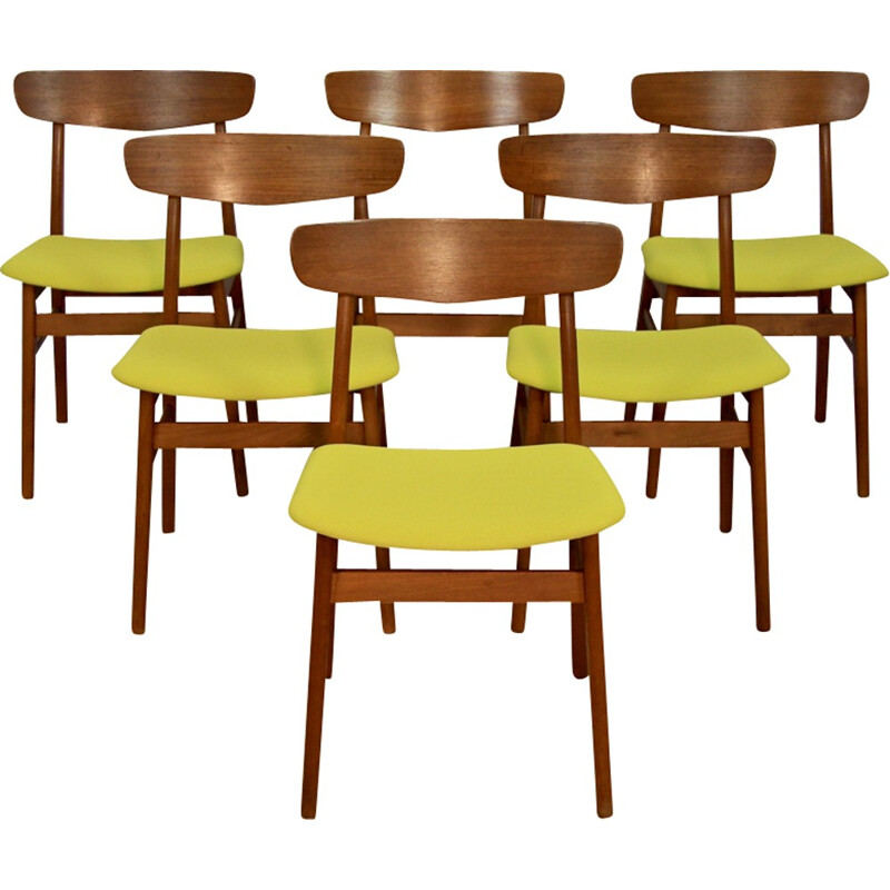 Lot de 6 chaises à repas danoises en teck, Farstrup - 1960