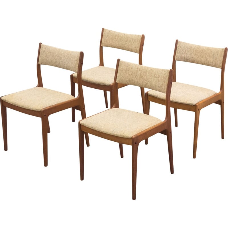 Suite de 4 chaises à repas en teck par Uldum Møbelfabrik - 1950