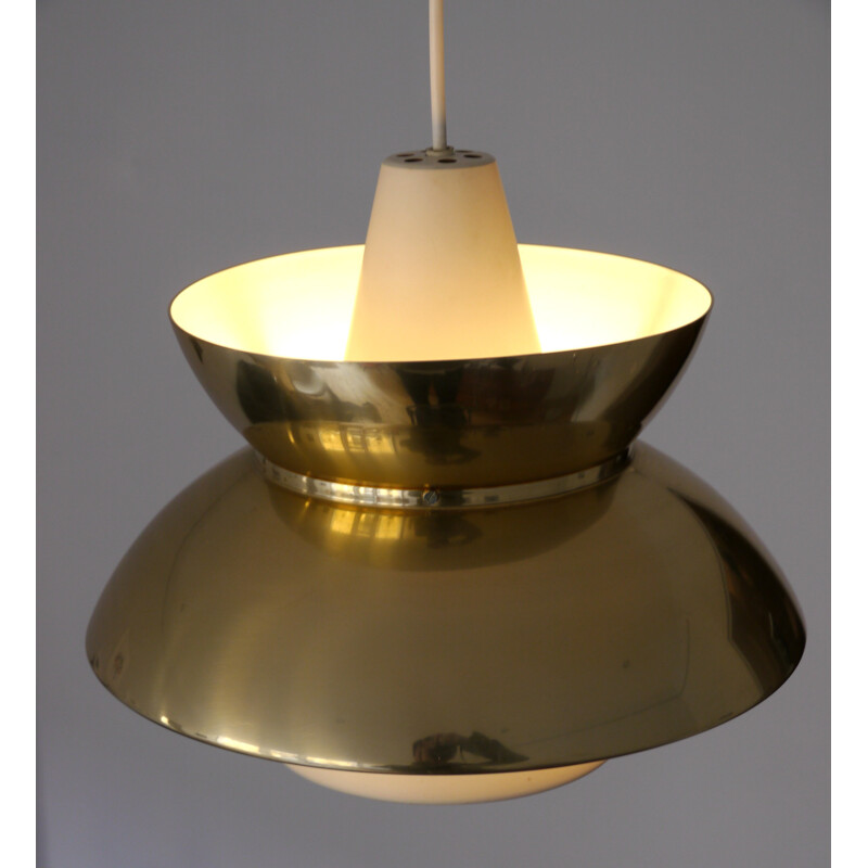 "Doo-Wop" golden hanging lamp by Louis Poulsen - 1950s