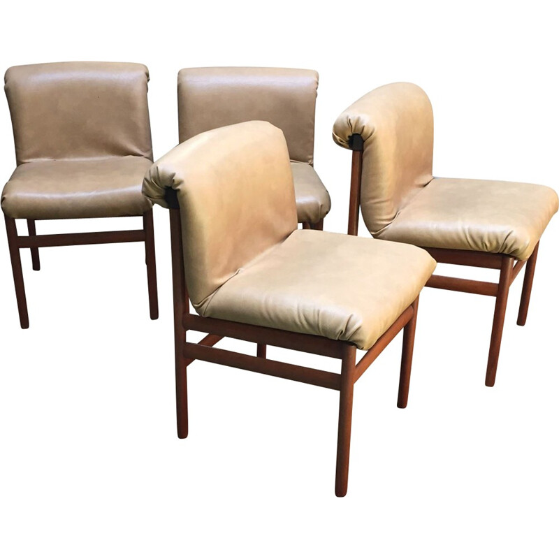 Suite de 4 chaises vintage scandinave en teck - 1930