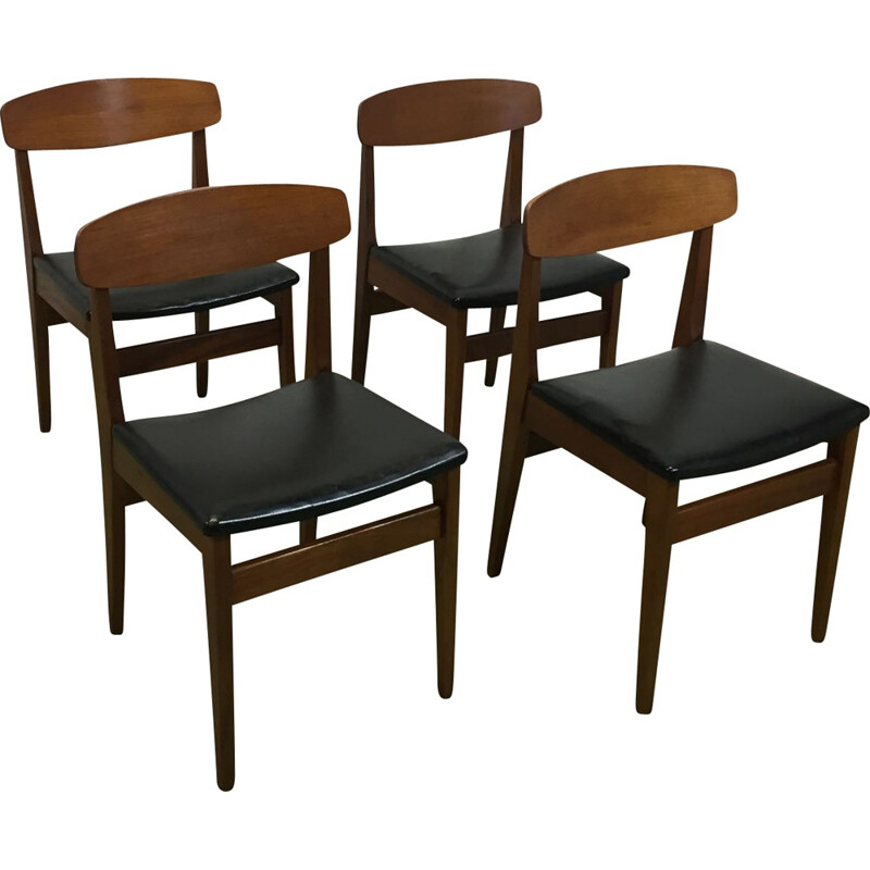 Suite de 4 chaises vintage scandinave - 1970