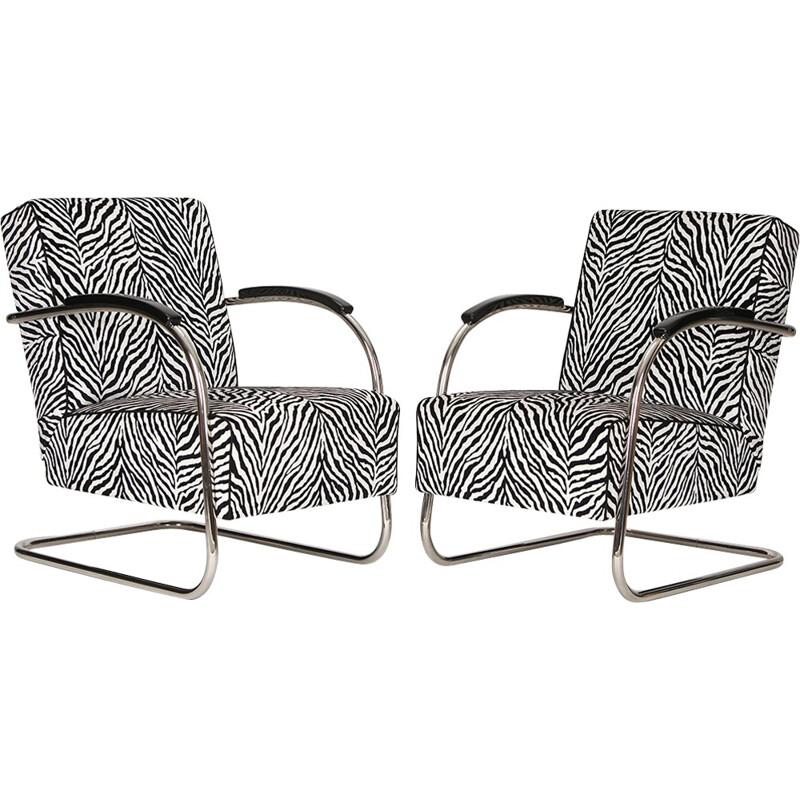 Pair of vintage steel armchairs by Mücke-Melder - 1930s